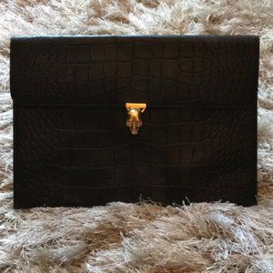 Alexander McQueen crocodile clutch